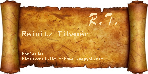 Reinitz Tihamér névjegykártya